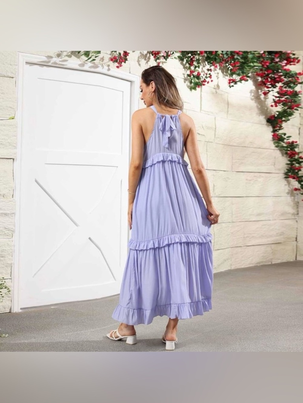 Lilac Ruffled Maxi Dress - Picture 2 of 4